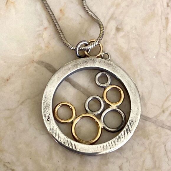 14K & Sterling Silver Pendant Necklace - Picture 3 of 7